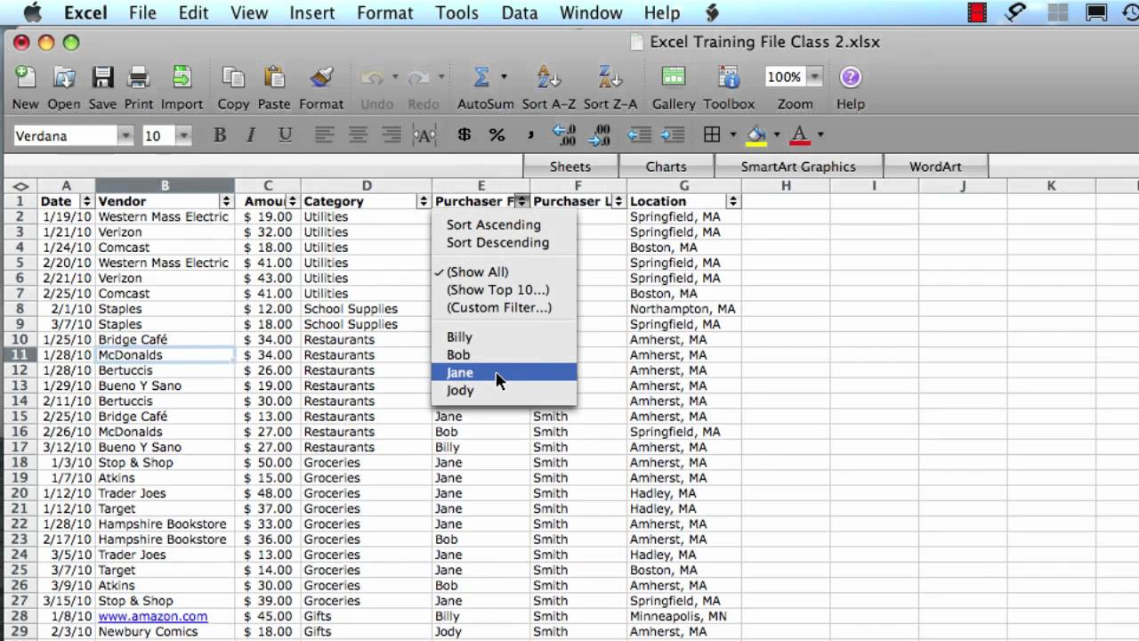 Excel for mac 2008 how to filter on a column in excel